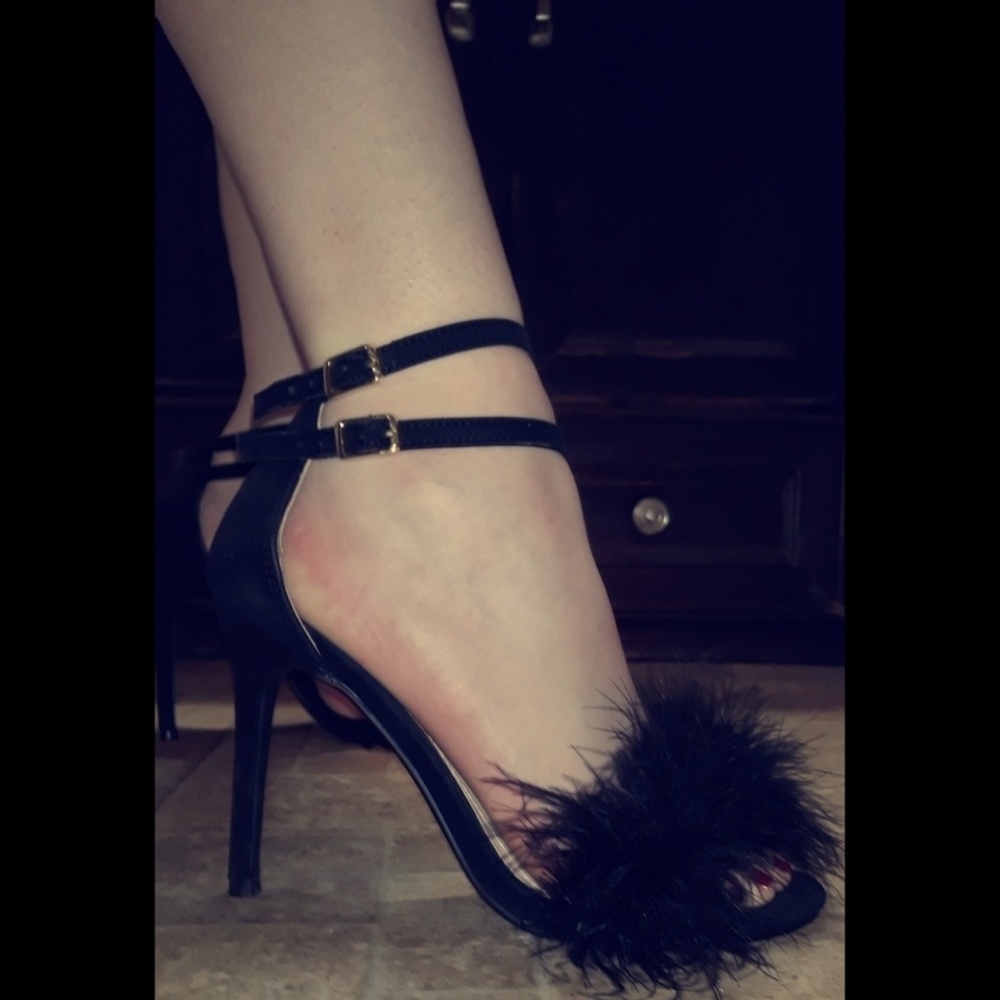 Strappy Feather Heels